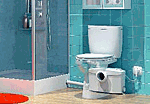 čerpadlo SANIPRO Silence napojené na WC, umyvadlo a sprchovou kabinu